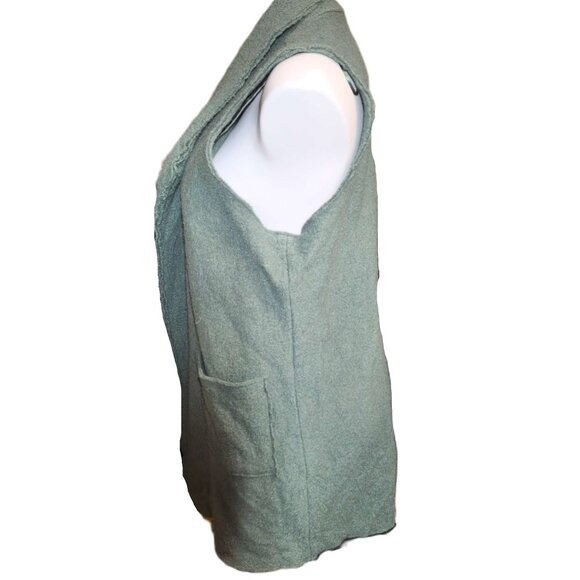 Tahari wool blend long duster vest Women's 1X cardigan olive / army green warm - Picture 8 of 16